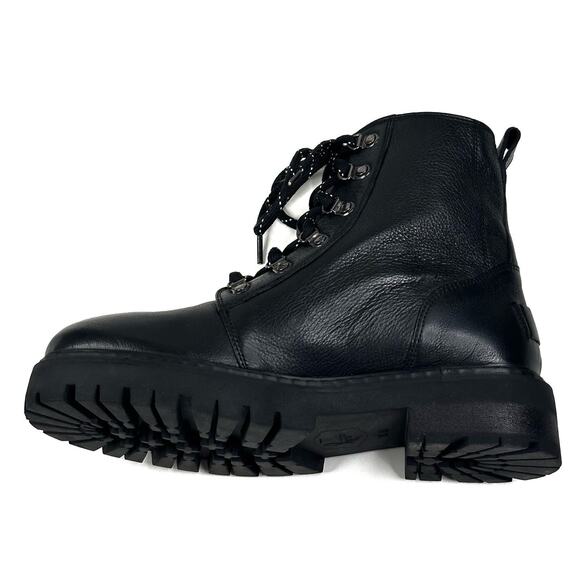 her by Anthony Veer Sophia Black Leather Combat Boots Womens Size 8.5 New $169 - Picture 8 of 13